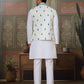Rajwada White Silk Blend Plain Stitched Kurta Set For Men