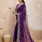 Rajwada Purple Chiffon Embroidered Saree For Women