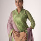 Rajwada Green Art Silk Printed Semi-Stitched Kurta Set For Women