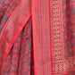 Rajwada Red Cotton Linen Zari Work Saree For Women