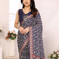 Rajwada Blue Georgette Printed Saree For Women