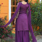 Rajwada Purple Chinon Sequence Embroidery Stitched Kurta Set Women