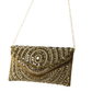 Rajwada Golden Jute Embellished Clutch For Women