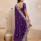 Rajwada Purple Chiffon Embroidered Saree For Women