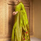Rajwada Lime Green Silk Blend Woven Pithani Saree For Women