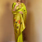 Rajwada Lime Green Silk Blend Woven Pithani Saree For Women