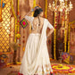 Rajwada Off White Viscose Rayon Embroidered Semi-Stitched lehenga With Stunning Tassels For Women