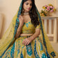 Rajwada Yellow Banarasi Silk Embroidered Semi-Stitched Lehenga For Women