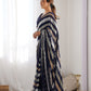 Rajwada Navy Blue Georgette Sequins Saree With Unstitched Blouse For Women
