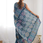 Rajwada Teal Blue Silk Blend Bandhini Print & Cutwork Saree For Women