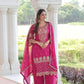 Rajwada Pink Silk Blend Embellished Kurta Set For Women