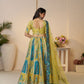 Rajwada Yellow Banarasi Silk Embroidered Semi-Stitched Lehenga For Women