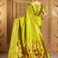 Rajwada Lime Green Silk Blend Woven Pithani Saree For Women