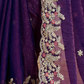 Rajwada Purple Chiffon Embroidered Saree For Women