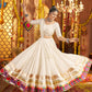 Rajwada Off White Viscose Rayon Embroidered Semi-Stitched lehenga With Stunning Tassels For Women