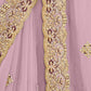 Rajwada Light Pink Georgette Embellished Elegant Saree For Women