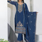 Rajwada Teal Blue Georgette Sequence Embroidery Stitched Kurta Set Women
