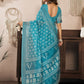 Rajwada Sky Blue Cotton Linen Zari Work Saree For Women