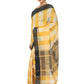Rajwada Yellow Silk Blend Checked Saree For Women
