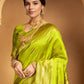 Rajwada Lime Green Silk Blend Woven Pithani Saree For Women