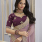 Rajwada Purple Georgette Crush Embellished Elegant Saree For Women