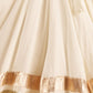 Rajwada Off White Viscose Rayon Embroidered Semi-Stitched lehenga With Stunning Tassels For Women