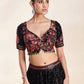 Rajwada Black Georgette Embellished Semi Stitched Lehenga For Women
