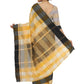 Rajwada Yellow Silk Blend Checked Saree For Women