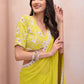 Rajwada Light Yellow Georgette Embroidered Saree For Women