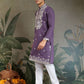 Rajwada Purple Viscose Silk Embroidered Stitched Kurta For Men