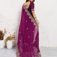 Rajwada Wine Chiffon Embroidered Saree For Women
