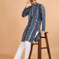 Rajwada Grey Viscose Rayon Embroidered Stitched Kurta For Men
