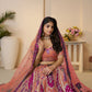 Rajwada Orange Banarasi Silk Embroidered Semi-Stitched Lehenga For Women