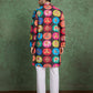 Rajwada Multicolor Rayon Printed and Embroidered Stitched Kurta For Men