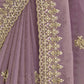 Rajwada Purple Georgette Crush Embellished Elegant Saree For Women