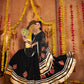 Rajwada Black Viscose Rayon Rabari Work Semi-Stitched lehenga With Stunning Tassels For Women