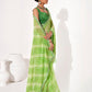 Rajwada Light Green Cotton Linen Embroidered Striped Saree For Women