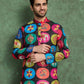 Rajwada Multicolor Rayon Printed and Embroidered Stitched Kurta For Men