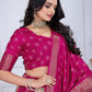 Rajwada Beige And Pink Silk Blend Embroidered Semi-Stitched lehenga For Women