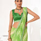 Rajwada Light Green Cotton Linen Embroidered Striped Saree For Women