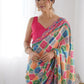 Rajwada Multicolor Silk Blend Bandhini Print & Cutwork Saree For Women