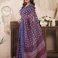 Rajwada Deep Purple Cotton Linen Zari Work Saree For Women