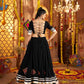 Rajwada Black Viscose Rayon Rabari Work Semi-Stitched lehenga With Stunning Tassels For Women