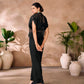 Rajwada Black Organza Embellished Stitched Co-Ord Set For Women