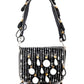 Rajwada Black Embellished Clutch With Tassels For Women