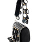 Rajwada Black Embellished Clutch With Tassels For Women