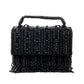 Rajwada Black Embellished Clutch With Tassels For Women