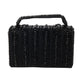 Rajwada Black Embellished Clutch With Tassels For Women