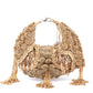 Rajwada Gold Embellished Clutch With Tassels For Women