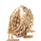 Rajwada Gold Embellished Clutch With Tassels For Women